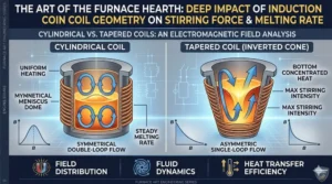 Cylindrical vs. Tapered Induction Coil on Stirring Force and Melting Rate