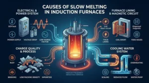 Why has the melting speed in the induction furnace slowed down